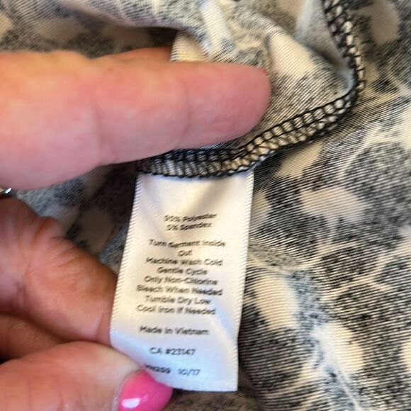 Talbots black white patterned short sleeve blouse Size 1X New - Picture 10 of 11